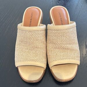 Lucky Brand Tan Woven Open-Toe Shoes